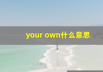 your own什么意思